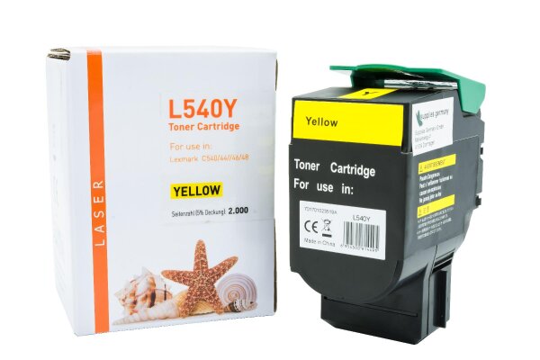 TONC540 Alternativ Toner Yellow für Lexmark  / C540 / 44 / 46 / 48 / 2.000 Seiten