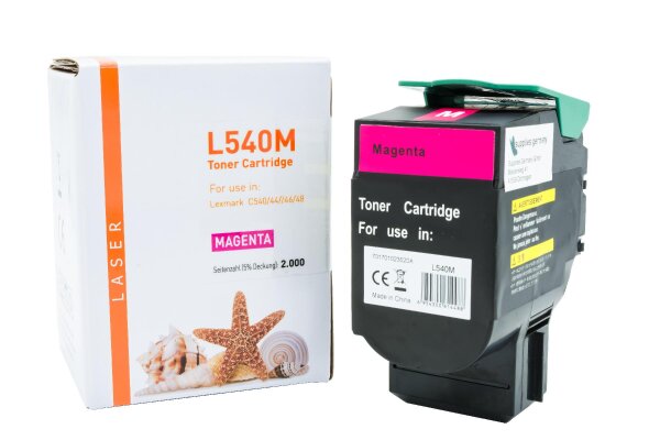 TONC540 Alternativ Toner Magenta für Lexmark  / C540 / 44 / 46 / 48 / 2.000 Seiten