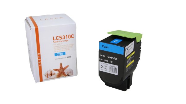 TONCS310C Alternativ Toner Cyan für  Lexmark  / 70C2HC0 / 3.000 Seiten