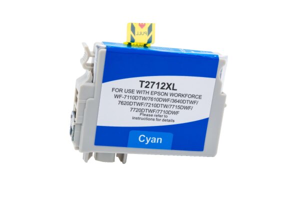 BULK T2712XL Alternativ Tinte Cyan für Epson / C13T27124012 / 10,4ml