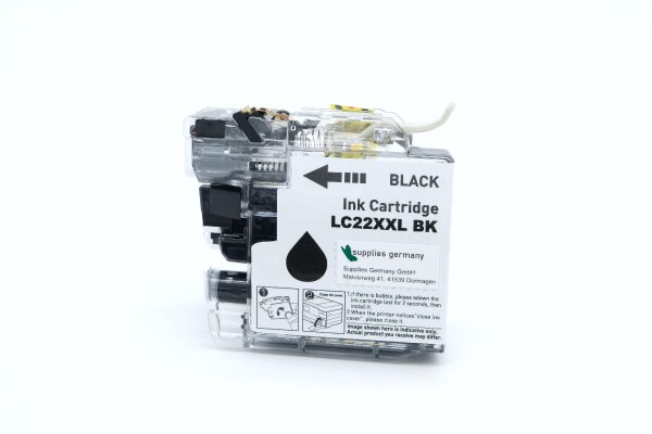 BULK LC22EXXLBK Alternativ Tinte Black für Brother / LC22EBK / 2.400 Seiten