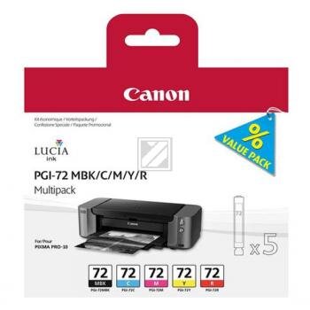 Canon Tintenpatrone gelb, magenta, schwarz matt, rot, cyan (6402B009, PGI-72C, PGI-72M, PGI-72MBK, PGI-72R, PGI-72Y)