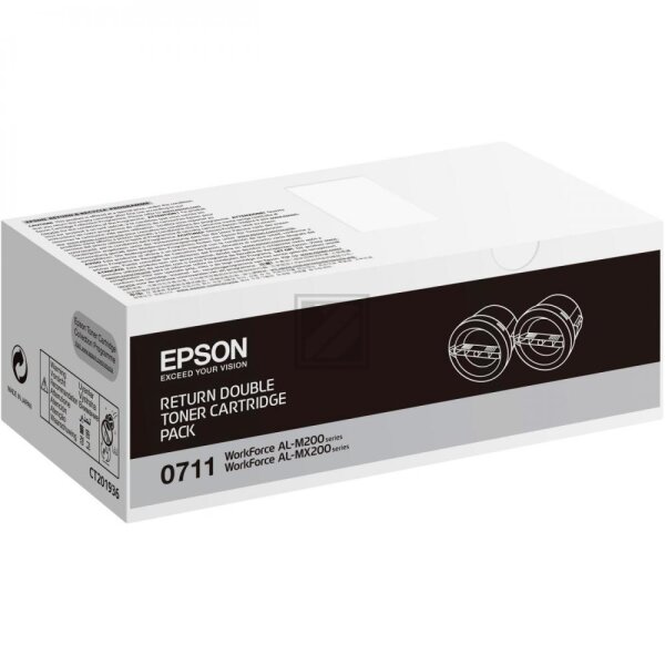 Epson Toner-Kartusche Return 2 x schwarz (C13S050711, 0711)