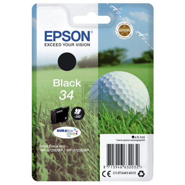 Epson Tintenpatrone schwarz (C13T34614010, T3461)