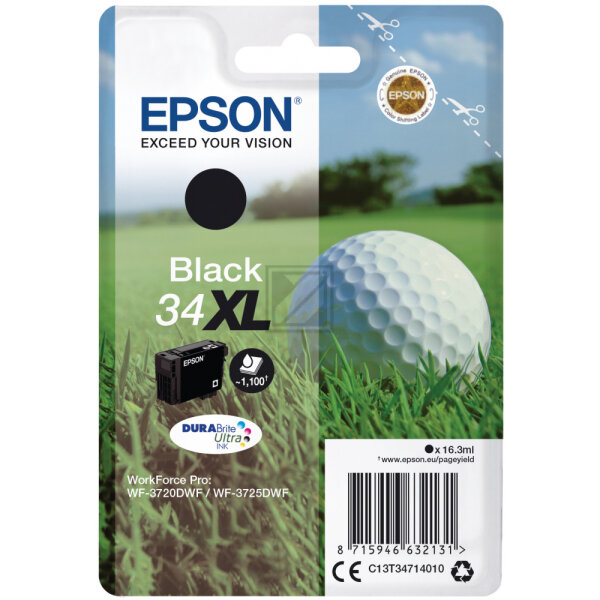 Epson Tintenpatrone schwarz HC (C13T34714010, T3471)