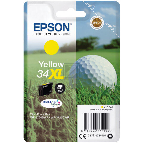 Epson Tintenpatrone gelb HC (C13T34744010, T3474)