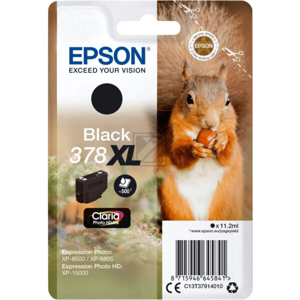 Epson Tintenpatrone schwarz HC (C13T37914010, 378XL)