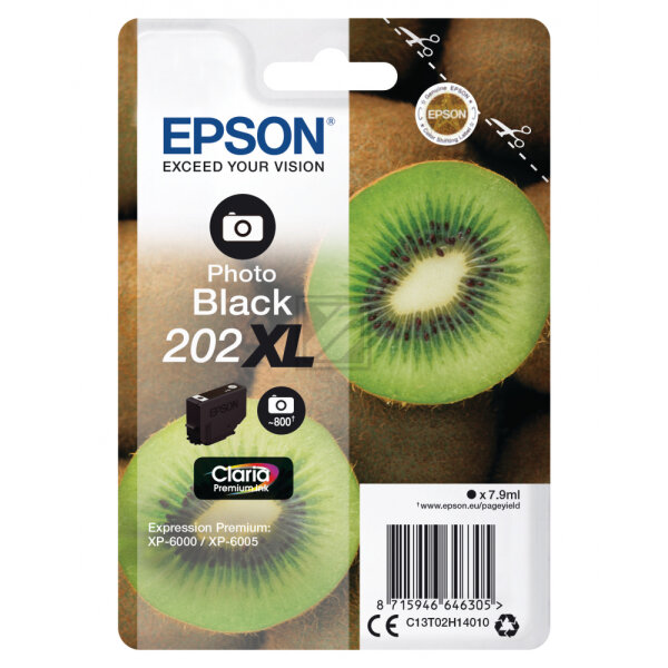 Epson Tintenpatrone schwarz photo HC (C13T02H14010, 202XL)