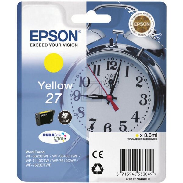 Epson Tintenpatrone gelb (C13T27044010, T2704)