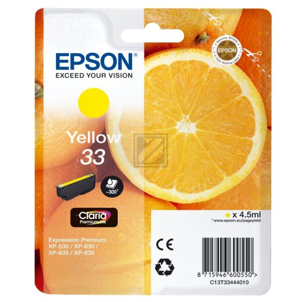 Epson Tintenpatrone gelb (C13T33444010, T3344)