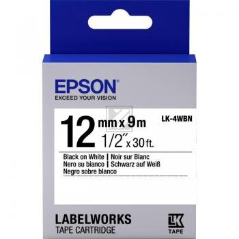 Epson Schriftbandkassette schwarz/weiß (C53S654021, LK-4WBN)