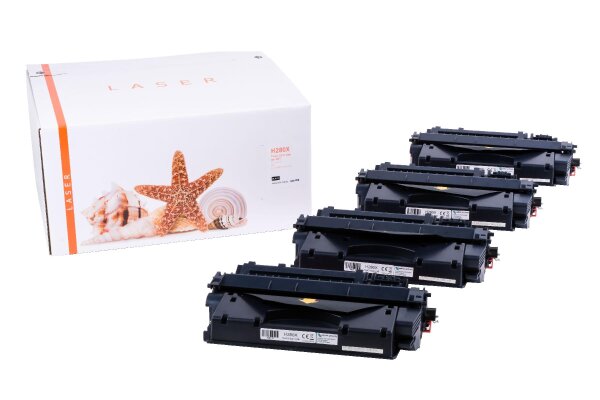 4er Set TONCF280X Alternativ Toner Black für HP / CF280X / 80X / 4x6.900 Seiten